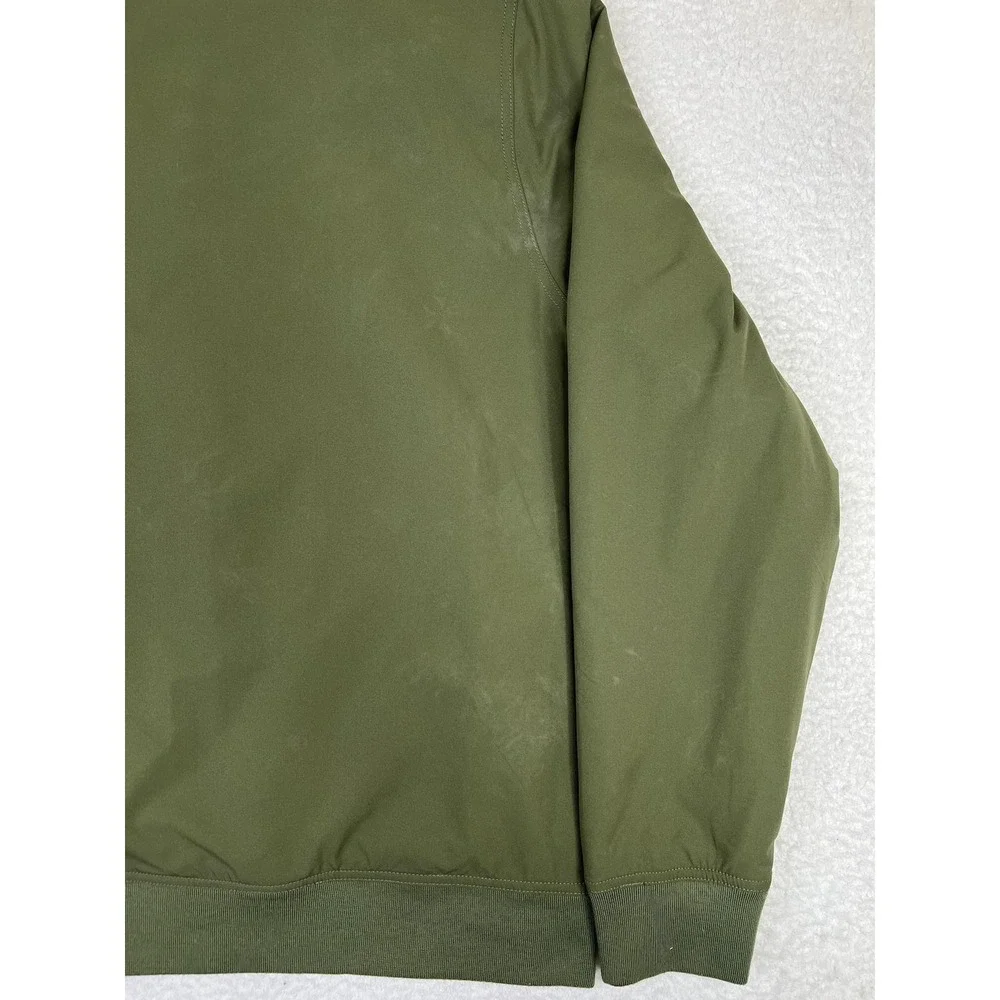 Banana Republic Mens XL Green Microfiber Full Zip Bomber Jacket Lined Insulated